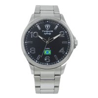Relógio Masculino de Aço Tuguir Analógico Infinity TGI37225 Prata e Preto