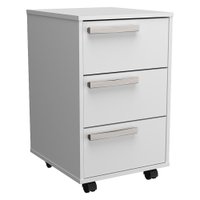 Gaveteiro Para Escritorio 3 Gavetas 65X41 cm Com Rodizios B26 Branco NOVAM