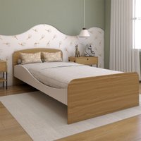 Cama Infantil Luau 100% Mdf Branco Bilho/Amêndoa - Panorama Móveis
