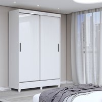 Guarda-Roupa Solteiro Bari 2 Portas 2 Gavetas Branco - Panorama Móveis