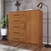 Cômoda Divini 1 Porta 5 Gavetas Cinamomo - Panorama Móveis