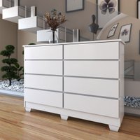 Cômoda House 8 Gavetas com Pés Branco - Panorama Móveis