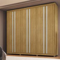 Guarda-Roupa Casal Pervoi 6 Portas 4 Gavetas Ipê/Sabbia - Decibal