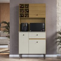 Armário de Cozinha 3 Portas 1 Gaveta Ac3311 Ipê/Cristalo - Decibal