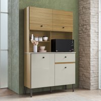 Armário de Cozinha 4 Portas 1 Gaveta Ac3410 Ipê/Cristalo - Decibal