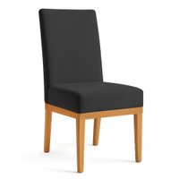 Cadeira de Jantar Brisa Suede Preto Base de Madeira - Pallazio