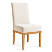 Cadeira de Jantar Brisa Suede Bege Base de Madeira - Pallazio