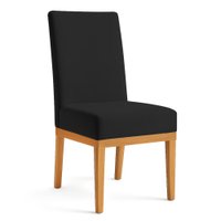 Cadeira de Jantar Brisa Veludo Preto Base de Madeira - Pallazio