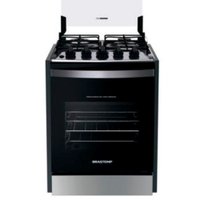 Fogão de Embutir Brastemp 4 Queimadores BYO4EBR Bivolt Inox com Dupla Chama e Grades Individuais BYO4EBRUNA