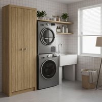 Armário Multiuso Lavanderia 2 Portas 60cm Multimóveis CR30052 Amêndoa