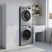 Armário Multiuso Lavanderia 2 Portas 60cm Multimóveis CR30052 Branco