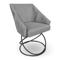 Poltrona Luxo Alana Veludo Grafite Base Luxo Preto - Pallazio