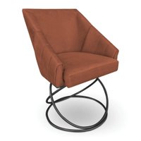 Poltrona Luxo Alana Veludo Terracota Base Luxo Preto - Pallazio