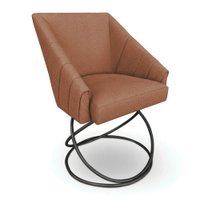 Poltrona Luxo Alana Bouclê Terracota Base Luxo Preto - Pallazio