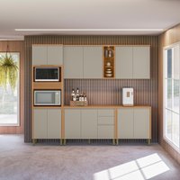 Cozinha Modulada Allure Linea Brasil 5 Pe&ccedil;as MDF com Torre Quente e LED A01M4