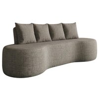 Sofa 3 Lugares Organico 210 cm Ibiza Linho Prata Vazzano