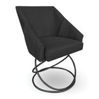 Poltrona Luxo Alana Suede Base Luxo Preto - Pallazio Cor:Preto
