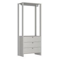 Closet Modulado 3 Gavetas 200X80 cm EY102 Branco NOVAM