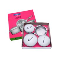 Jogo de Panelas Tramontina Com 4 Peças Allegra em Aço Inox com Fundo Triplo e Tampas de Inox