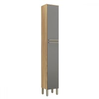 Paneleiro Napoli 2 Portas 100% Mdf Amêndoa/Cinza - Rio Doce