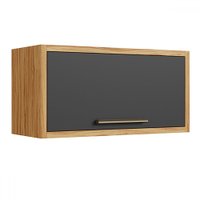 Armário Aéreo Cozinha 80 Cm Syrah 1 Porta 100% Mdf Amêndoa/Cinza - Rio Doce