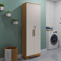 Armário Multiuso Prisma 2 Portas 100% Mdf Amêndoa/Off White - Rio Doce