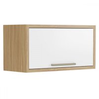 Armário Aéreo Cozinha 80 Cm Syrah 1 Porta 100% Mdf Amêndoa/Branco - Rio Doce