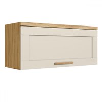 Armário Aéreo Cozinha 80 Cm Riesling 1 Porta 100% Mdf Amêndoa/Off White - Rio Doce