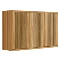 Armário Aéreo Cozinha 120 Cm Sauvignon 3 Portas 2 Prateleiras 100% Mdf Amêndoa - Rio Doce