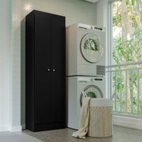 Armário Multiuso Aura 2 Portas Preto - Kits Paraná