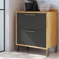 Balcão de Cozinha 80 Cm Syrah 1 Porta 1 Gaveta 100% Mdf Amêndoa/Cinza - Rio Doce