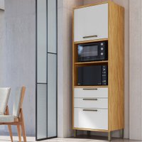 Torre Quente Syrah 2 Portas 2 Gavetas 100% Mdf Amêndoa/Branco - Rio Doce