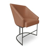 Poltrona Luxo Alana Bouclê Base Ferro Preto - Pallazio Cor:Terracota