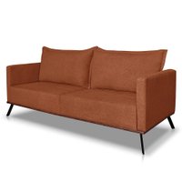 Sofá Living 2 Lugares 1,60m Atlantis Bouclê Terracota Pés de Ferro - Pallazio