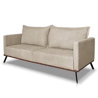 Sofá Living 2 Lugares 1,80m Atlantis Bouclê Dourado Pés de Ferro - Pallazio
