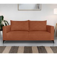 Sofá Living 2 Lugares 1,60m Horus Bouclê Pés de Aço - Pallazio Cor:Terracota