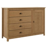 Comoda 4 Gavetas 1 Porta Madeira Macica Taeda 125 cm 9149 Freijo Festra