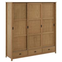 Guarda Roupa Casal Madeira Macica Taeda 3 Portas De Correr 195 cm 9179 Freijo Festra