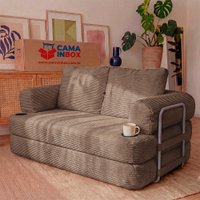 Sofá Cama Elo 1,88m Xpand Tech Tecido Velourê Marrom Cama inBox