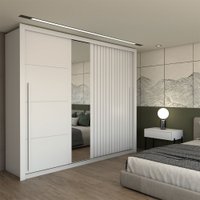 Guarda-Roupa Casal Coliseu 2 Portas 4 Gavetas com Espelho Branco - Panorama Móveis