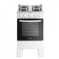 Fog&atilde;o 4 Bocas Preto com Mesa Inox Atlas Mil&atilde;o Plus Bivolt