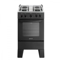 Fogão 4 Bocas com Mesa Inox Atlas Milão Plus Bivolt - Preto