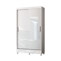 Guarda-Roupa Solteiro Com  2 Portas 2 Gavetas Com Espelho Fit Santos Andirá