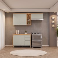 Cozinha Modulada Compacta Allure Linea Brasil 3 Pe&ccedil;as MDF com LED Funcional A02M1