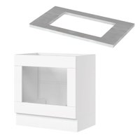 Balc&atilde;o Forno Embutir Americana Henn 80 cm com Tampo para Cooktop Henn 80 cm