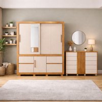 Guarda Roupa Caemmun Optimus Lux com C&ocirc;moda Pegasus 5 Gavetas