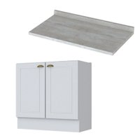 Balc&atilde;o Americana Henn 80cm com Tampo MDF 2 Portas para Cozinha