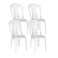 Kit 4 Cadeiras de Pl&aacute;stico Sem Bra&ccedil;o Laguna Tramontina Basic