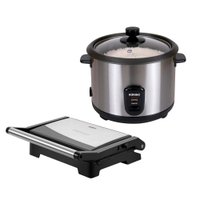 Kit Itatiaia Panela de Arroz 1,5 L Midi e Grill Essencial 1000 W Inox