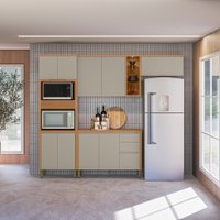 Cozinha Modulada Allure Linea Brasil 4 Pe&ccedil;as MDF com LED Funcional A01M2